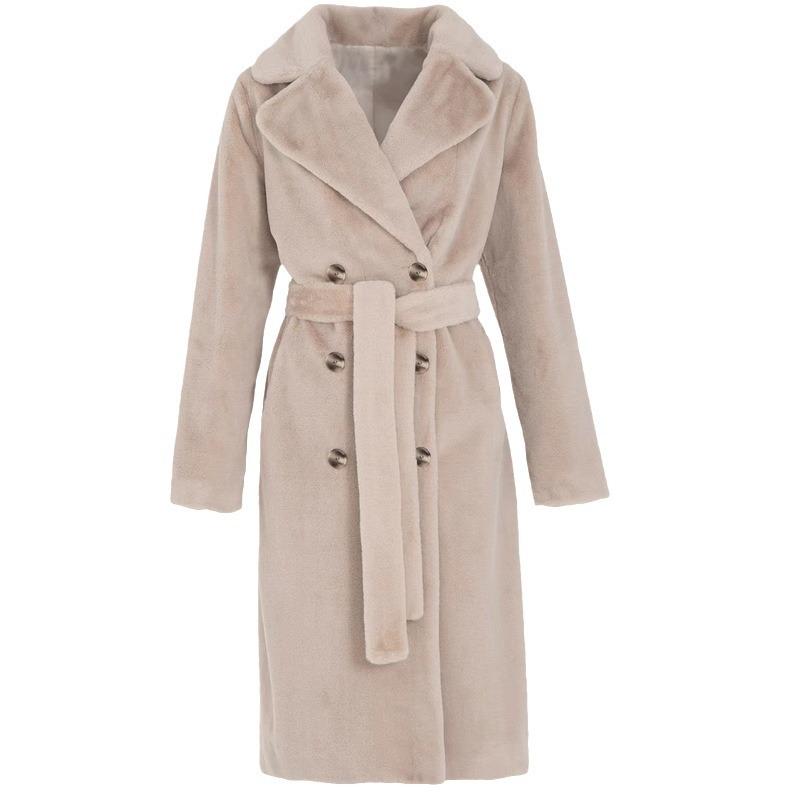 New Mink Velvet Fur Jacket Women's Extended Imitation Rabbit Hair Belt Suit Imitation Fur Light Luxury