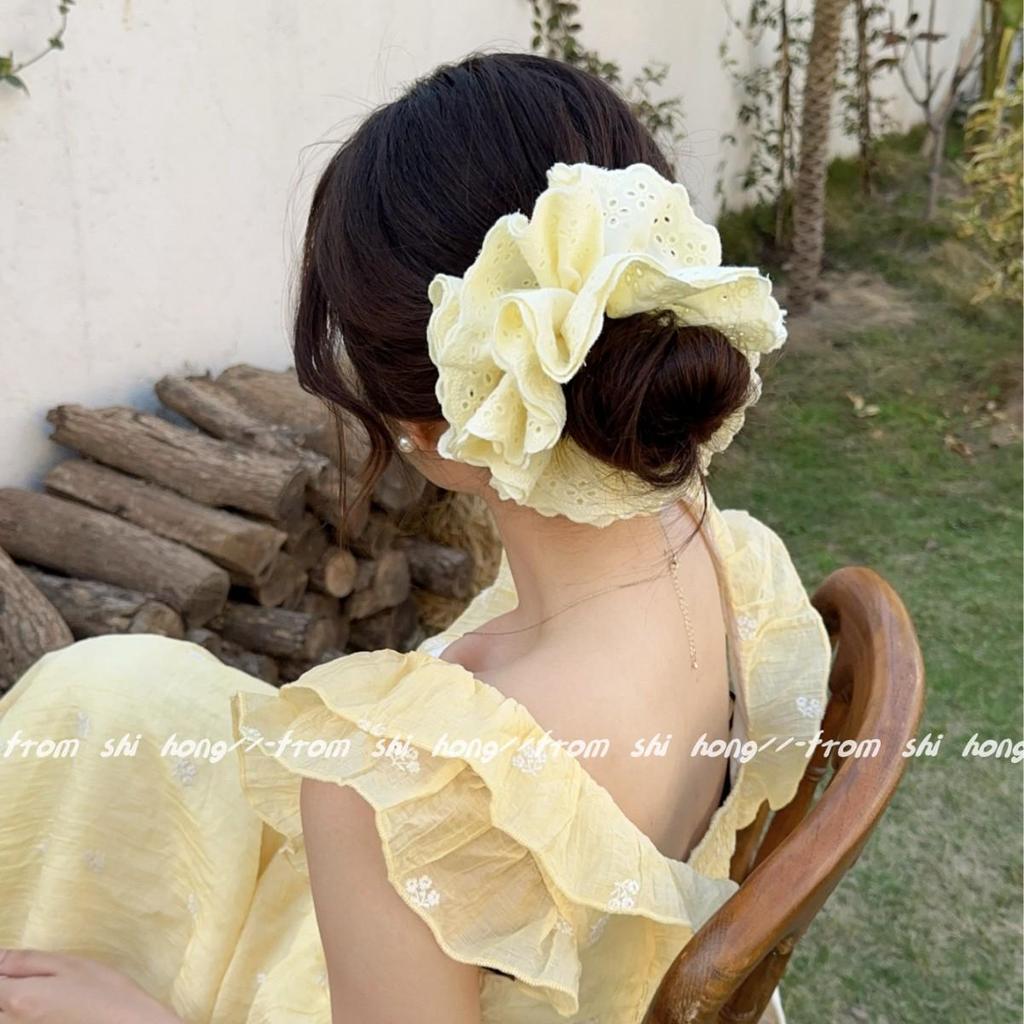 Premium Heavy-Duty Lace Scrunchie for Women – Elegant Hair Tie for Ponytails, Enchanting Hair Accessory