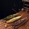 Creative Leaf Incense Burner for Sandalwood & Agarwood Coils - Tea Ceremony Ornament
