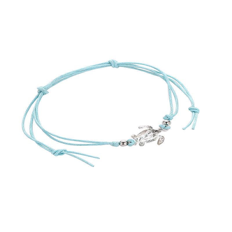 Vintage Hampetau Skilpadde Ankellenke: Håndvevd med antikk sølv skilpadde-anheng