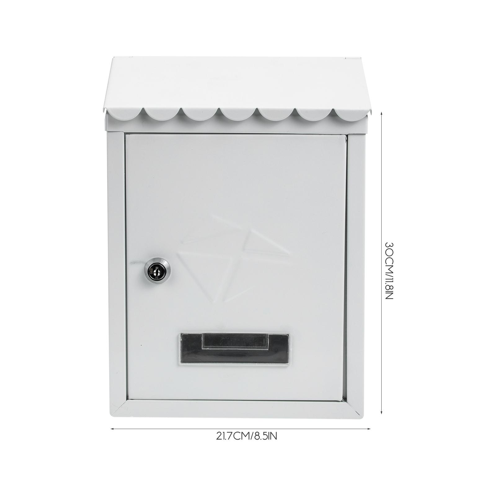 

Outdoor Mailbox Retro Rain-Proof Wall Mount Letter Box Newspaper Mailboxes Letter Documents Wall Hanging Delivery Box Organizer білий