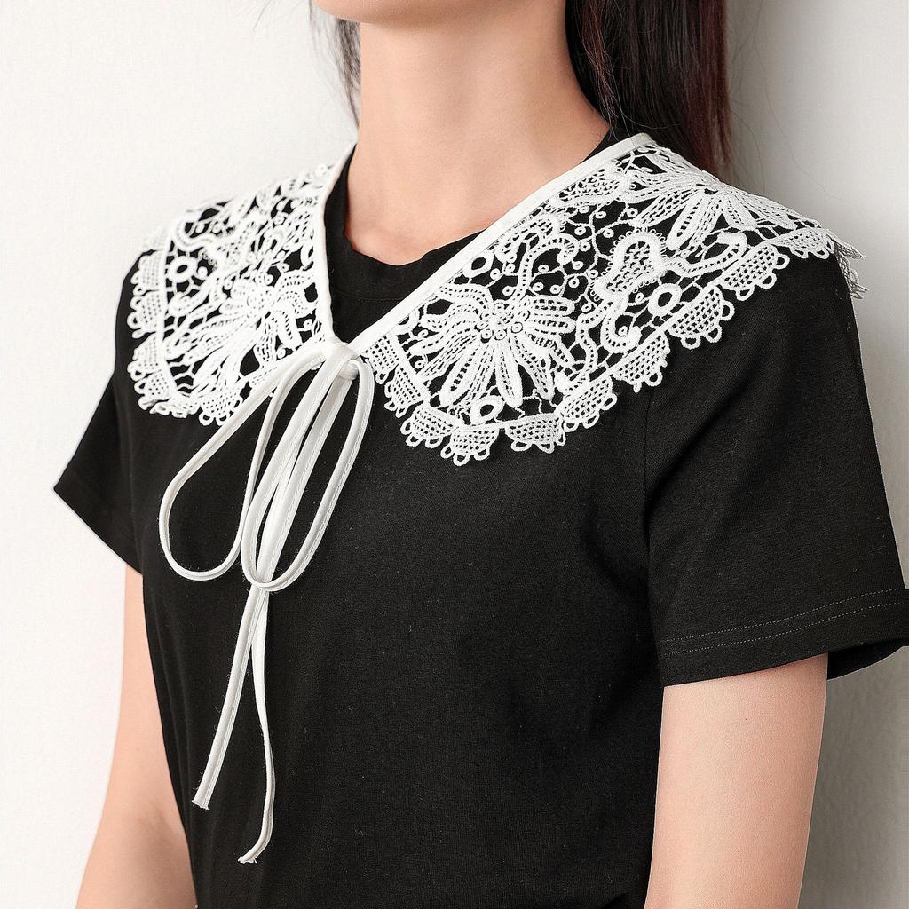 Women Floral Fake Collar Shawls Removable Shirt Detachable Collars Girls Lace Shoulder Wraps Shawl False Collar Fuax Cols