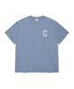 COVERNAT Slub Crack C Logo T-Shirt Blue