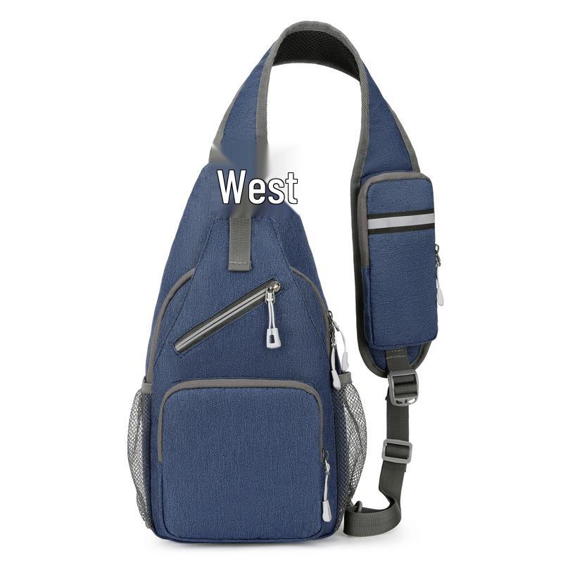 

Men s Waterproof Crossbody Bag - Multifunctional, Large Capacity, Casual Single Shoulder Bag темно-синий