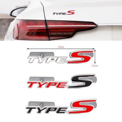CVWF1 3D Metal Type S Front Grill Car Emblem Rear Trunk Badge Sticker Decal For Civic Types CRV HRV Accord Fit Accessories