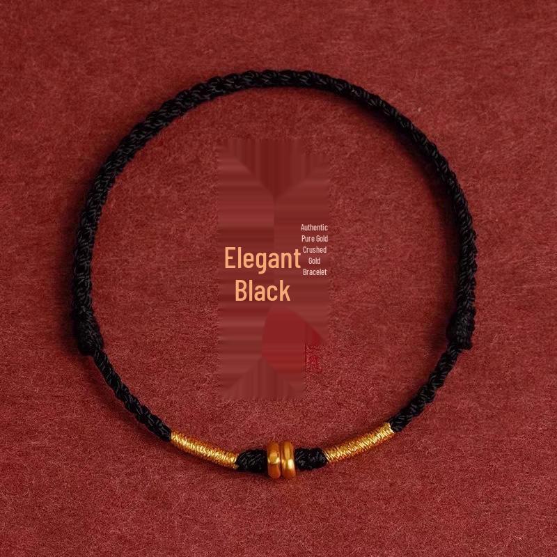 Pure Gold 999 Zodiac Red String Bracelet with Luck Beads for Baby's Full Moon or New Year