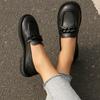 Women's  New Fashionable Round Head Comfortable British Style Thick soled Single Shoes Spring and Autumn Small Leather Shoes