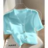 2026 New Summer  French Style Tops for Small People Solid Color