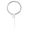 European and American Jewelry Geometric Thick Chain OT Buckle Round Black and White Fritillary Collarbone Chain Simple Personalized Necklace