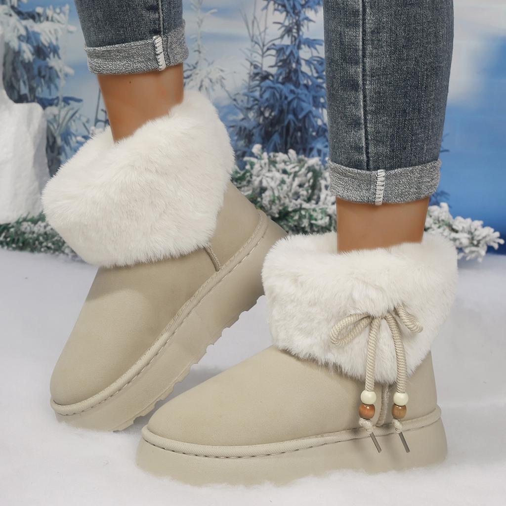 Fashion Women Snow Boots 2025 New Warm Thickened Plush Boots Thick Sole Casual Comfortable Anti-slip Women Shoes Winter Mid-calf Boots
