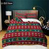 Santa Claus  Or Elk Duvet Cover Bedding Set Full Queen For Boys Girls Gifts Bedroom Microfiber Comforter Cover With Pillowcases