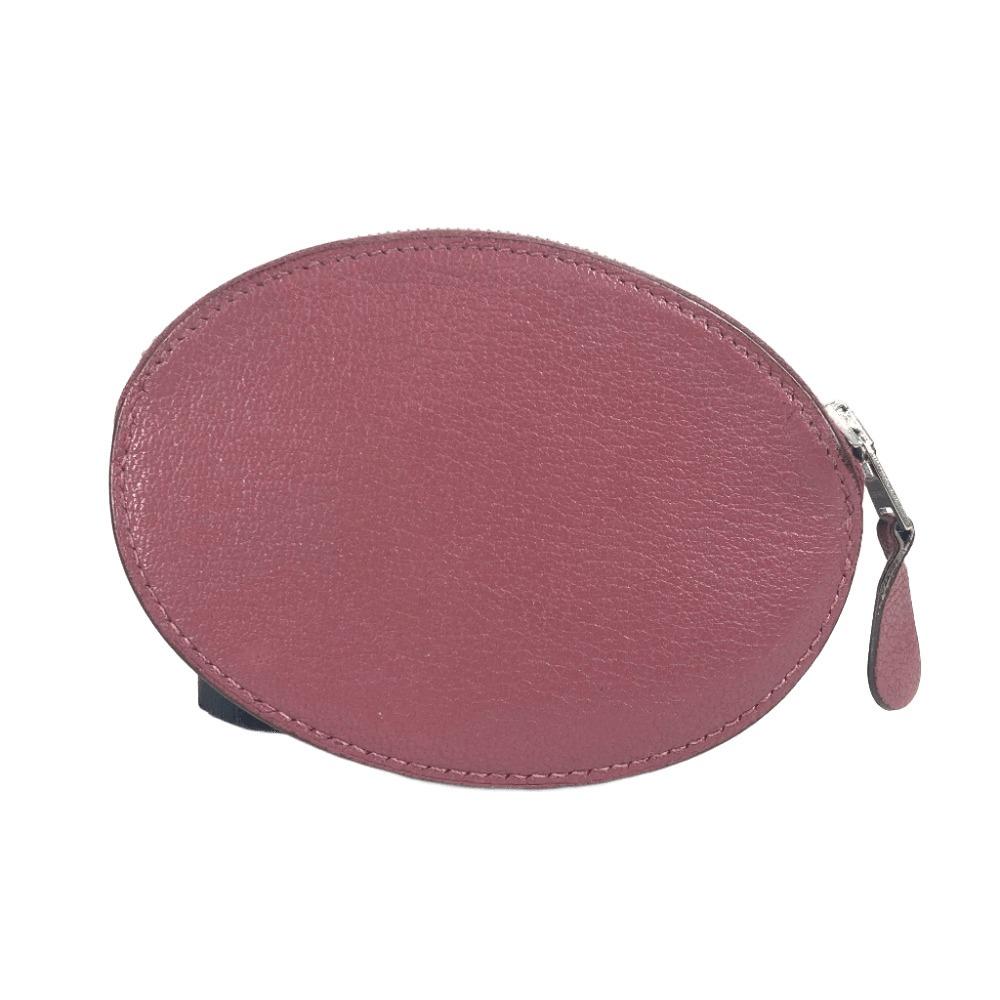 HERMES Evelyne H logo Wallet Coin Compartment coin purse Leather purple