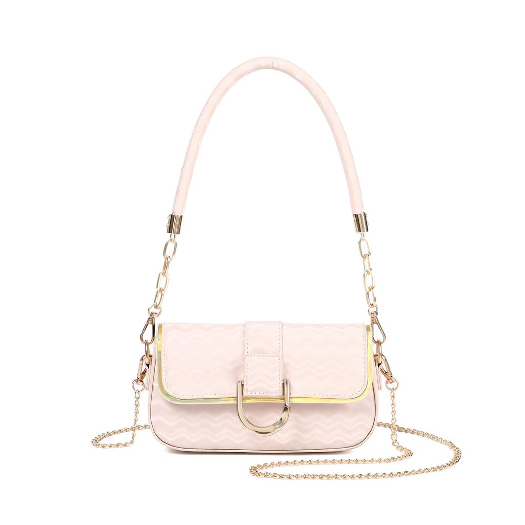 High-end Style Small Square Clutch Bag with Shoulder Strap and Small Side Pocket Accessory for The Underarm Area