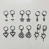 Fashionable Pattern Dangle Earrings Silver Plated Alloy With Spiritual Theme Trendy Wear