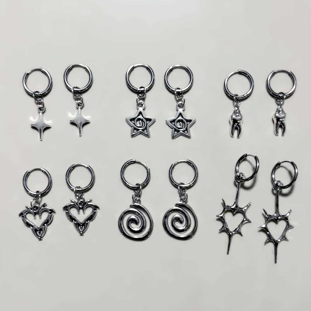 Fashionable Pattern Dangle Earrings Silver Plated Alloy With Spiritual Theme Trendy Wear