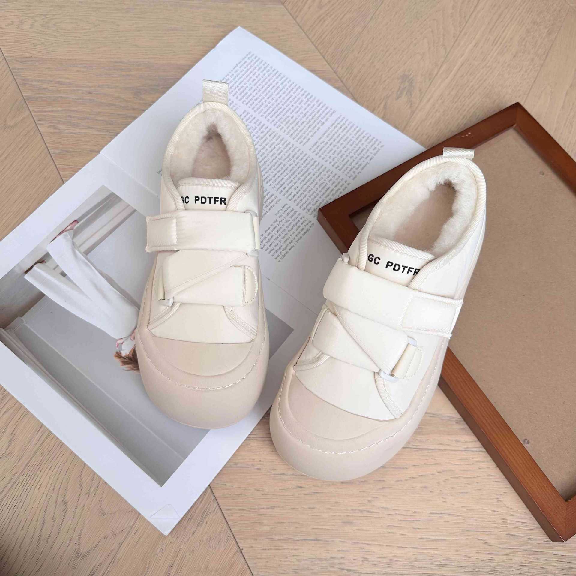 Зимние студенческие женские туфли на платформе универсальные хлопковые туфли утолщенные — фото 4