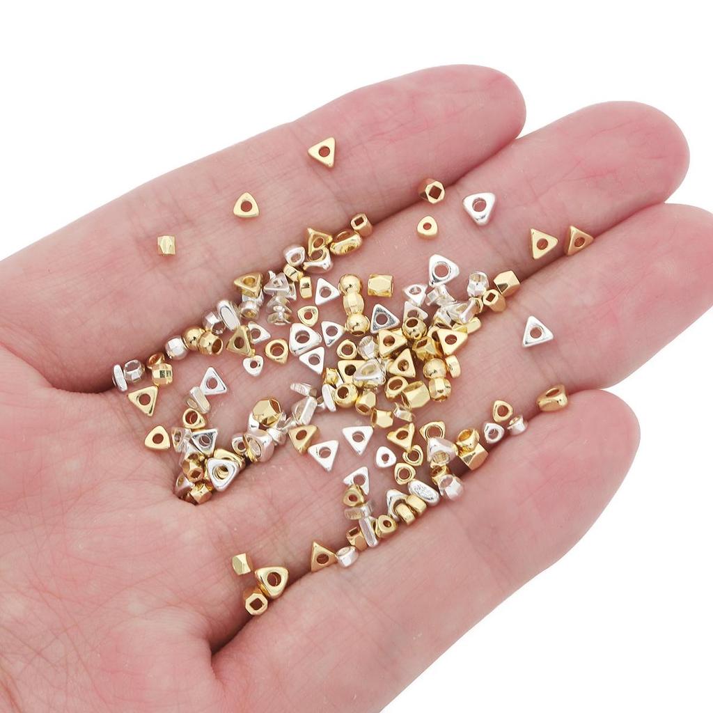 10 Perles Entretoises Acier Inoxydable Forme De Dés Argent, Pour Fabrication Bijoux