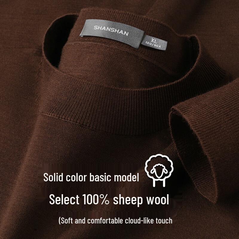 SHANSHAN Men's 100% Merino Wool Round Neck Sweater