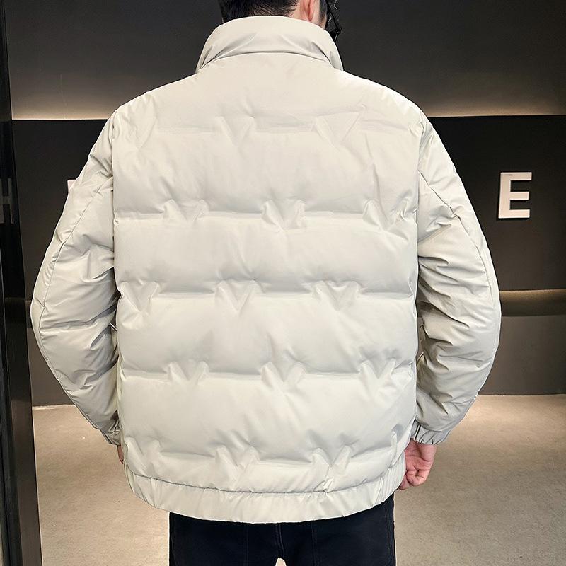 Down Jacket Men's Winter New Men's Stand-up Collar Youth Solid Color Fashion Versatile Coldproof Warm and Light Jacket