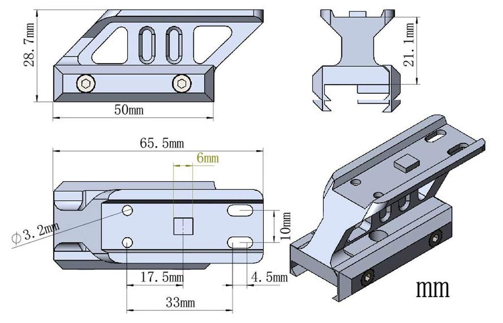 Vector Optics Maverick Cantilever Picatinny Riser Scope Mount Dot Sight Compatible with 20mm Rail T1 Type Manual 0.83inch (MAV-P08 0.83" Height)