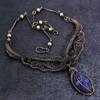 Sodalite, Larimar Gemstone Handmade Copper Wire Wrap Jewelry Necklace 18" n7n60