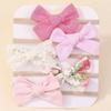 5Pcs/Set Baby Elastic Hairband Newborn Lace Flower Bowknot Nylon Hair Bands for Girls Infant Toddler Soft Hair Accessories Gift