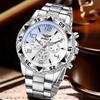 2PCS Silver Men's Watch Set Fashion Trend Business Quartz Watch Set Suitable for Daily Clothing Matching Perfect Gift