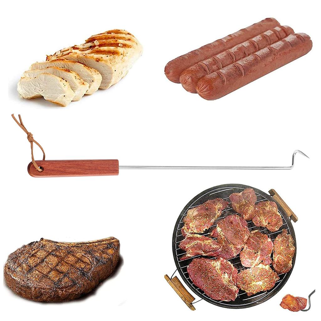 BBQ Obracečka Hák Obracečka na jídlo Nerezová ocel Obracečka na gril Vidlička na maso Kuchyňský gadget Obracečka na gril Vaření Nářadí