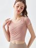 Women's Nude Feel Quick-Dry Yoga Crop Top - Short Sleeve, Sexy & Sports-Ready