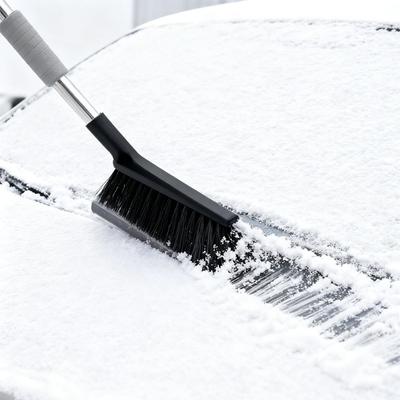 1PC Car Windshield Ice Scraper & Snow Brush - 2-in-1 Detachable Winter Vehicle Snow Cleaning & Ice Removal Accessories