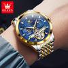 OLEVS 6705 Mens Mechanical Watch Luxury Original Flywheel Automatic Watch Waterproof Moon Phase Luminous Sports Watches