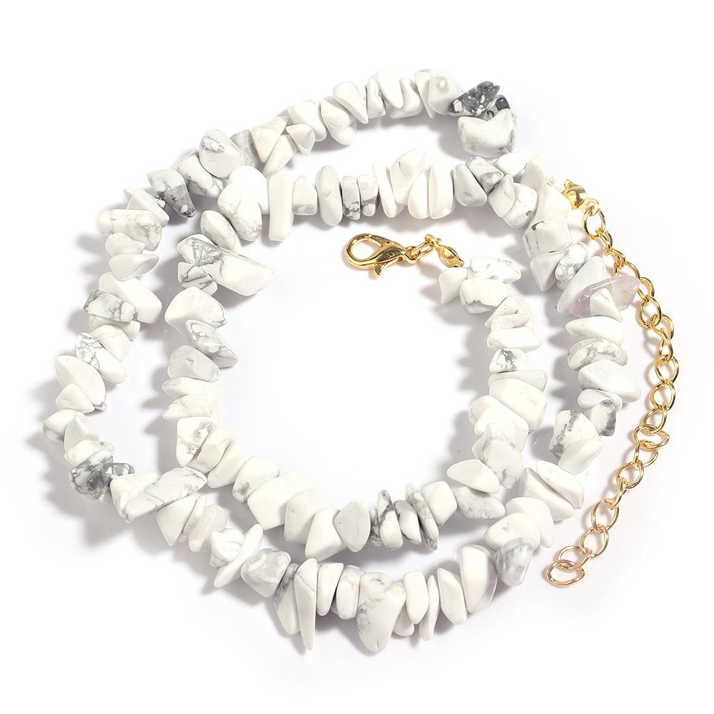 1 Strand 43cm Irregular Gravel Bead Choker Necklace Natural Stone Crystal Necklace Lobster Clasp Chain For Women Jewelry Gift