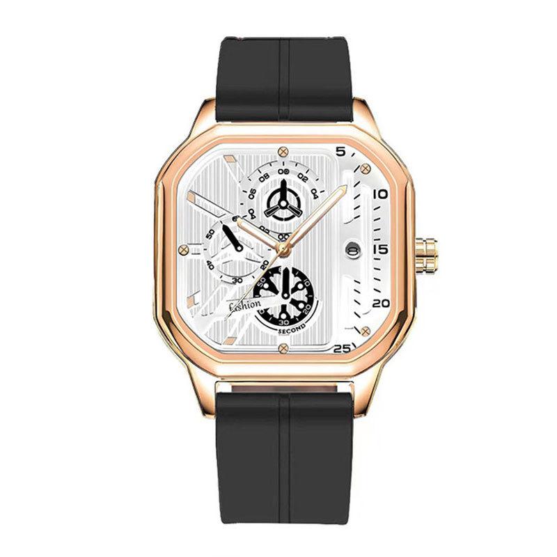 Watch Men'S Fashion Luminous Calendar Men'S Watch Silicone Belt Magnetic Buckle Square High Value Quartz Watch