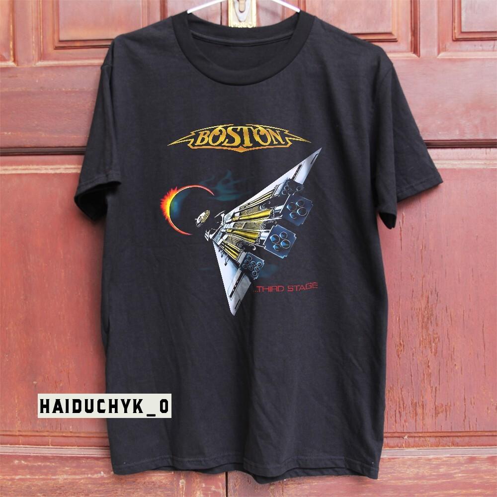 Boston Rock Band Third Stage Album 1986  Unisex Black T-shirt Size S-5XL Unisex T-Shirt L