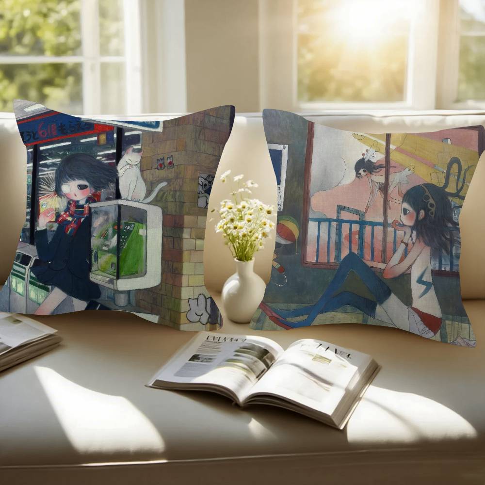 Art Aya Takano Girl Pillow Anime Pillow Sofa Bed Head Pillow Cover Cushion Cover Fashion