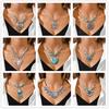 Aihua Bohemia Turquoise Stone Necklace for Women Chokers Collier Femme Handmade Ethnic Pendants Necklaces Statement Jewelry