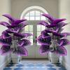 2 Large Outdoor Artificial Violet Combination Sets, with A Total of 24 Realistic Four Season Purple Large Leaves - Multifunctional Indoor/Outdoor Use