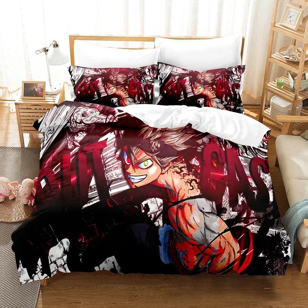 Classic Modern Double Twin Full Queen King Quilt New 3D Printed Black Clover Anime Asta Adult Kids Bedclothes