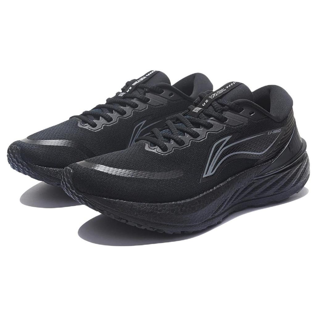 Li Ning YueYing 2.0 Fabric Cushioning Slip Resistant Low Top Running Shoes Men's Black ARHS021-5
