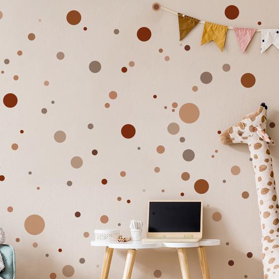 3 Pcs Bohemian Painted Dots Wall Stickers, Artistic Kids Room Decor with Self-Adhesive Removable PVC, Waterproof Peel and Stick Art
