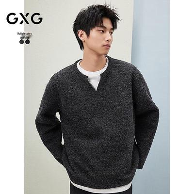 GXG Men's Wool Blend Faux Two-Piece V-Neck Knit Sweater