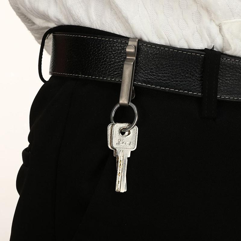 Hiking Titanium Alloy Buckle Ribbon Ending Buckles Belt Clip Quick Draw Keychain Hanging Buckles Key Ring