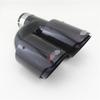 Universal Glossy 100% Real Carbon Fiber 63mm In 89mm Out Car SUV Dual Pipe Left