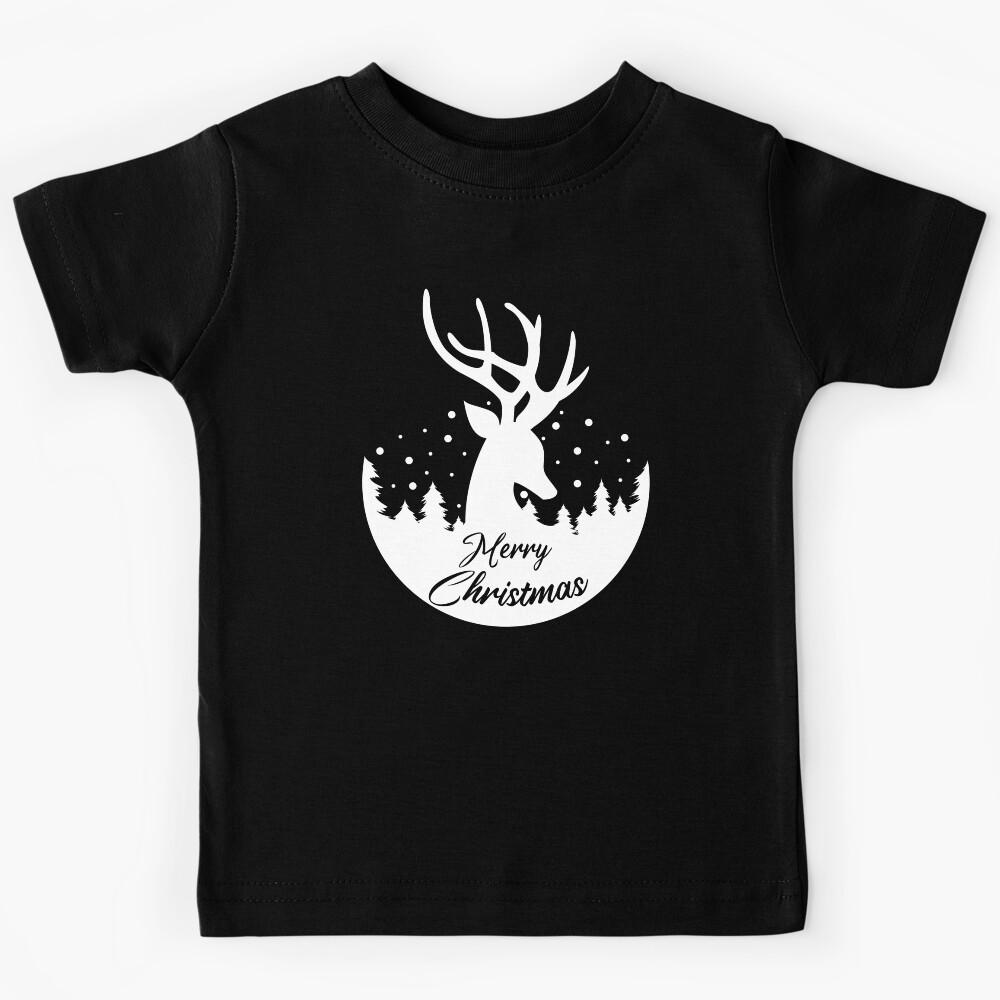 MERRY CHRISTMAS REINDEER SNOW ART Kids T-Shirt 120