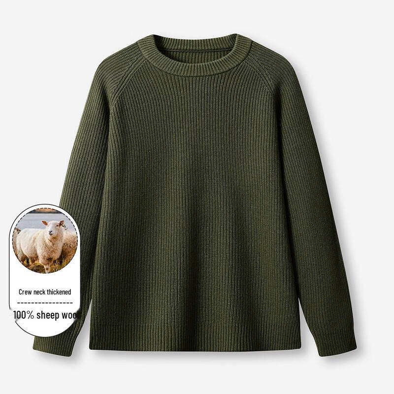 

Luotzi Men s Thickened Raglan Wool Crew Neck Sweater 4XL (195)