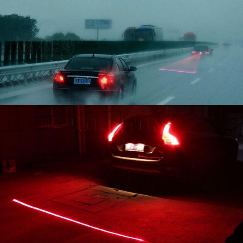 Car Motorcycle Laser Fog Light Anti Collision Tail Braking Signal Warning Lamp
