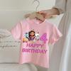 Gabby Dollhouse T-shirts for Children Anime Cartoon Number Printing Top Summer Short Sleeved Clothing Girls Fashion Pink Clothes