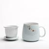 Tazza da tè con filtro in ceramica Coppia di bicchieri semplici e di grande capacità Tazza da caffè per la casa con coperchio Tazza per la separazione del tè da ufficio in porcellana