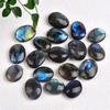 1pc Natural Purple Blue Pull Long Stone Polished Palm Stone Personality Playing Natural Stone Ornament Crystal Stone