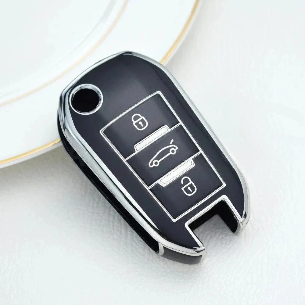 TPU Auto Schlüsselhülle Fernbedienungsabdeckung Für Peugeot 208 308 T9 508 2008 Für Citroen C4 Für Opel Corsa Crossland X Auto Zubehör